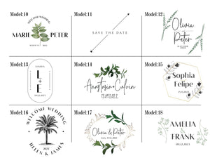 Custom Welcome Wedding Bags 18"W x 14"H x 3"L - Palm Tree Tote Bags - Bridal Tote - Custom Wedding Totes - Pamusan.com