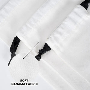 Custom White Canvas Drawstring Bag – Black Cord - 8" × 12" (20 × 30 cm) - Pamusan.com