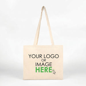 Custom Wide Tote Bag 14"x12" With Logo – blank print area mockup – Pamusan.com