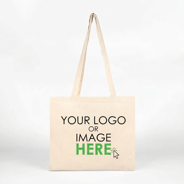 Custom Wide Tote Bag 14"x12" With Logo – blank print area mockup – Pamusan.com