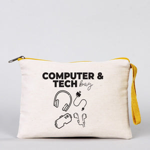 Custom Yellow Zippered Clutch Bag – 8"x 6" Cotton Pouch - Pamusan.com