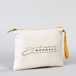 Custom Yellow Zippered Clutch Bag – 8"x 6" Cotton Pouch - Pamusan.com