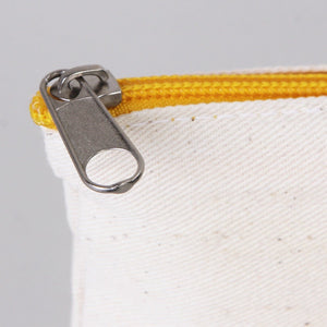 Custom Yellow Zippered Clutch Bag – 8"x 6" Cotton Pouch - Pamusan.com