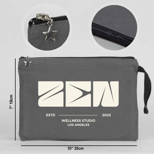 Custom Zippered Clutch Bag – Anthracite – 10" × 7" (25 × 18 cm) - 10 oz - Pamusan.com