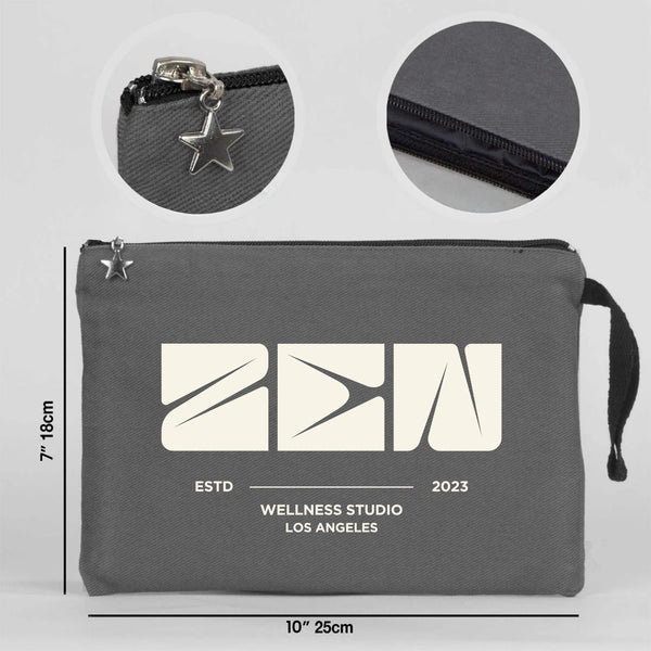 Custom Zippered Clutch Bag – Anthracite – 10" × 7" (25 × 18 cm) - 10 oz - Pamusan.com