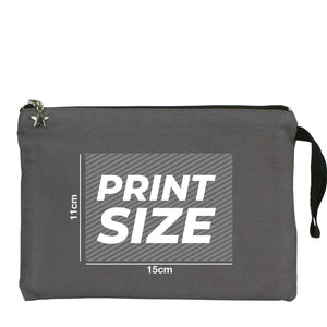 Custom Zippered Clutch Bag – Anthracite – 10" × 7" (25 × 18 cm) - 10 oz - Pamusan.com