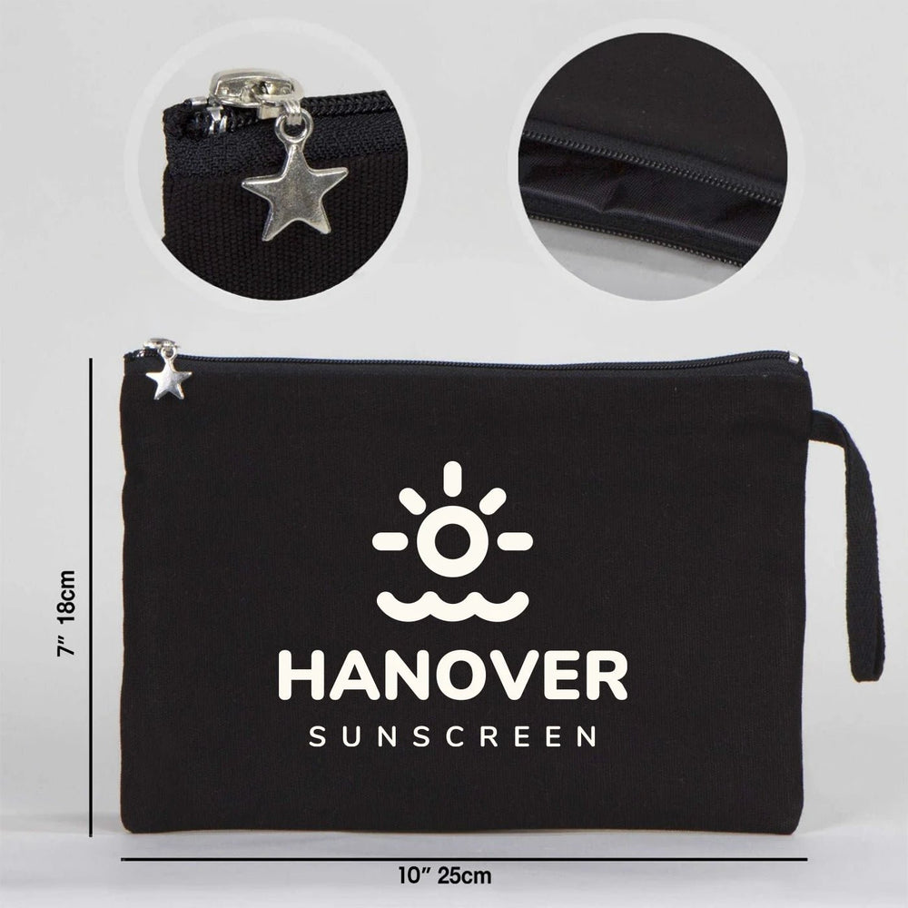 Custom Zippered Clutch Bag – Black – 10" × 7" (25 × 18 cm) - 10 oz - Pamusan.com