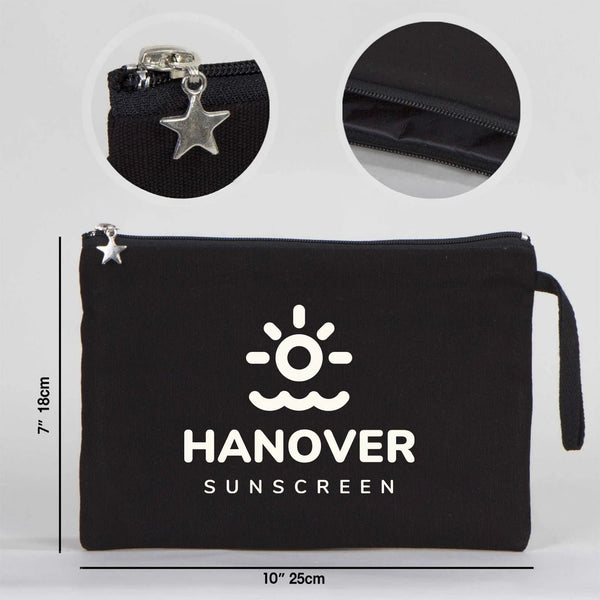 Custom Zippered Clutch Bag – Black – 10" × 7" (25 × 18 cm) - 10 oz - Pamusan.com