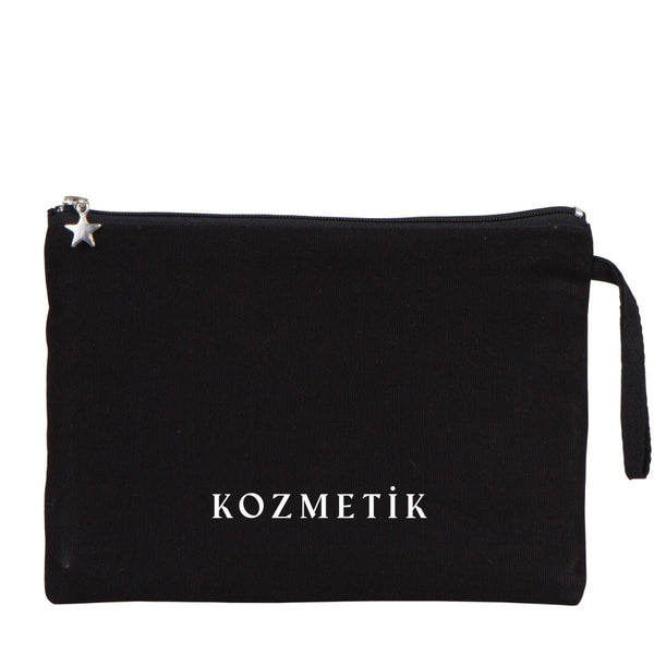 Custom Zippered Clutch Bag – Black – 10" × 7" (25 × 18 cm) - 10 oz - Pamusan.com