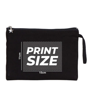 Custom Zippered Clutch Bag – Black – 10" × 7" (25 × 18 cm) - 10 oz - Pamusan.com