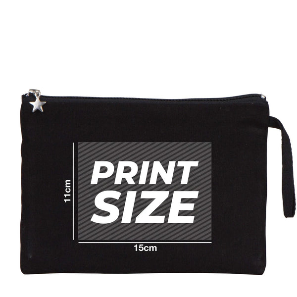 Custom Zippered Clutch Bag – Black – 10" × 7" (25 × 18 cm) - 10 oz - Pamusan.com
