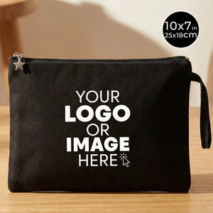 Custom Zippered Clutch Bag – Black – 10" × 7" (25 × 18 cm) - 10 oz - Pamusan.com