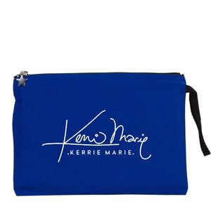 Custom Zippered Clutch Bag – Blue – 10" × 7" (25 × 18 cm) - 10 oz - Pamusan.com