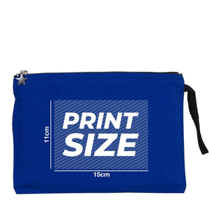 Custom Zippered Clutch Bag – Blue – 10" × 7" (25 × 18 cm) - 10 oz - Pamusan.com