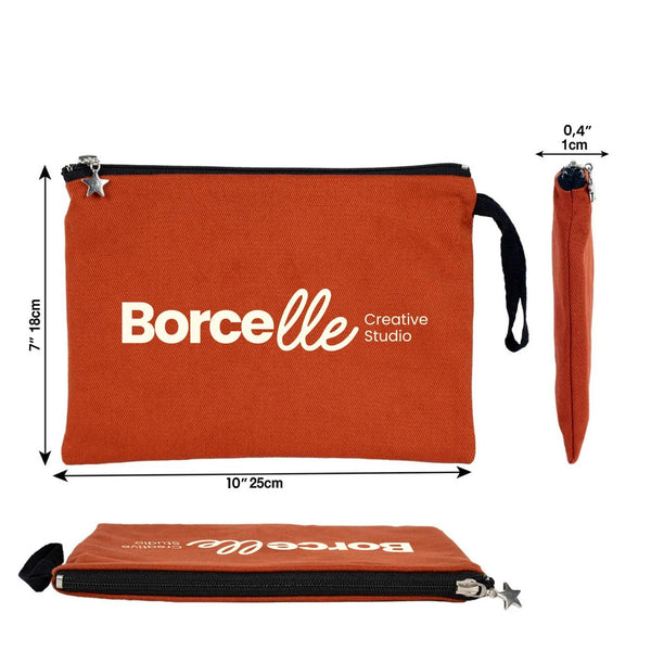 Custom Zippered Clutch Bag – Ceramic – 10" × 7" (25 × 18 cm) - 10 oz - Pamusan.com