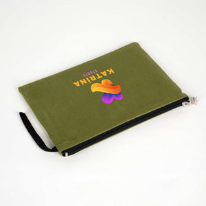 Custom Zippered Clutch Bag – Green – 10" × 7" (25 × 18 cm) - 10 oz - Pamusan.com