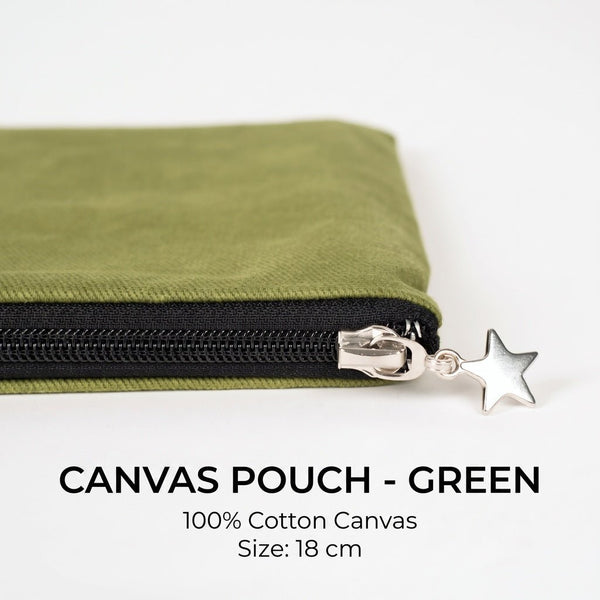 Custom Zippered Clutch Bag – Green – 10" × 7" (25 × 18 cm) - 10 oz - Pamusan.com