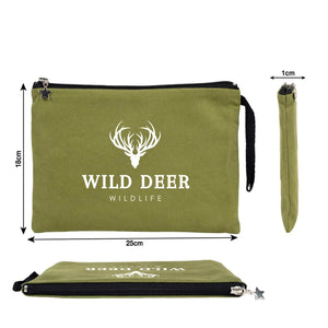 Custom Zippered Clutch Bag – Green – 10" × 7" (25 × 18 cm) - 10 oz - Pamusan.com