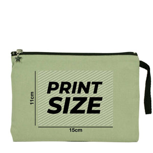 Custom Zippered Clutch Bag – Green – 10" × 7" (25 × 18 cm) - 10 oz - Pamusan.com