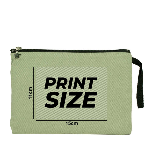 Custom Zippered Clutch Bag – Green – 10" × 7" (25 × 18 cm) - 10 oz - Pamusan.com