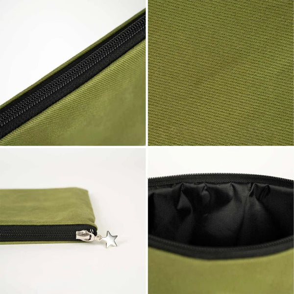 Custom Zippered Clutch Bag – Green – 10" × 7" (25 × 18 cm) - 10 oz - Pamusan.com