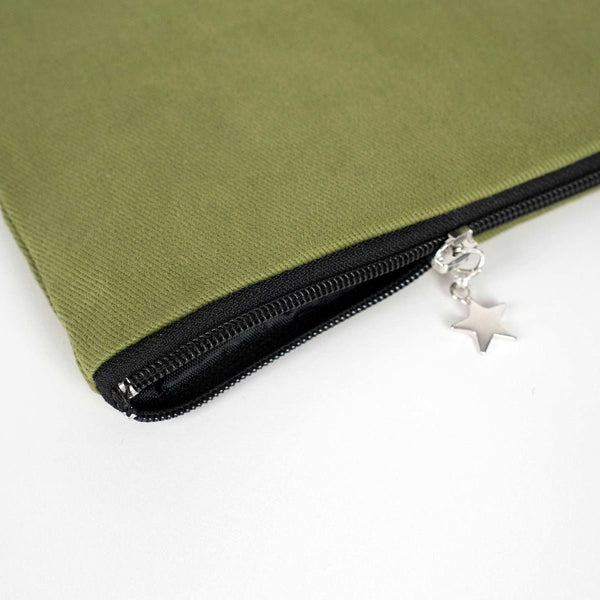 Custom Zippered Clutch Bag – Green – 10" × 7" (25 × 18 cm) - 10 oz - Pamusan.com
