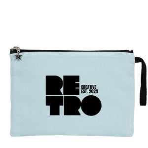 Custom Zippered Clutch Bag – Light Blue – 10" × 7" (25 × 18 cm) - 10 oz - Pamusan.com