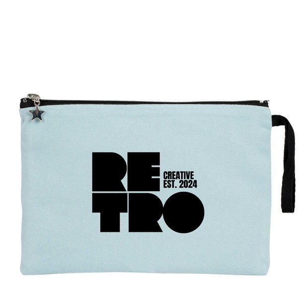 Custom Zippered Clutch Bag – Light Blue – 10" × 7" (25 × 18 cm) - 10 oz - Pamusan.com