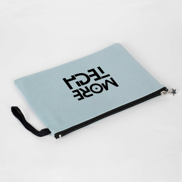 Custom Zippered Clutch Bag – Light Blue – 10" × 7" (25 × 18 cm) - 10 oz - Pamusan.com