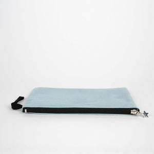Custom Zippered Clutch Bag – Light Blue – 10" × 7" (25 × 18 cm) - 10 oz - Pamusan.com