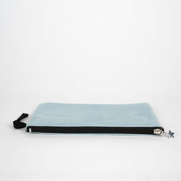 Custom Zippered Clutch Bag – Light Blue – 10" × 7" (25 × 18 cm) - 10 oz - Pamusan.com