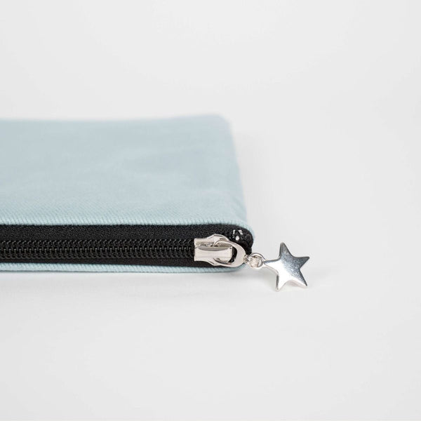 Custom Zippered Clutch Bag – Light Blue – 10" × 7" (25 × 18 cm) - 10 oz - Pamusan.com