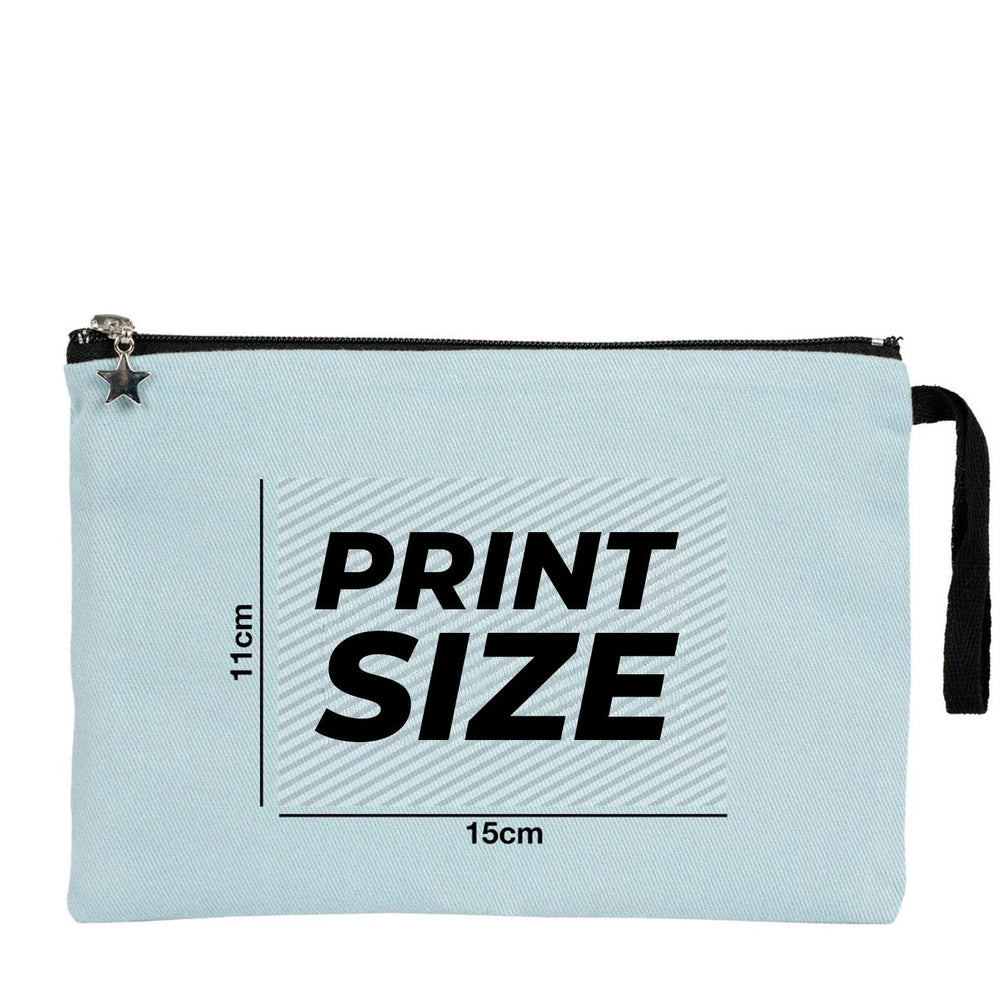 Custom Zippered Clutch Bag – Light Blue – 10" × 7" (25 × 18 cm) - 10 oz - Pamusan.com