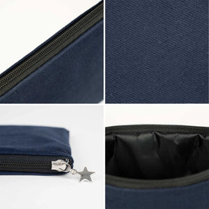 Custom Zippered Clutch Bag – Navy Blue – 10" × 7" (25 × 18 cm) - 10 oz - Pamusan.com
