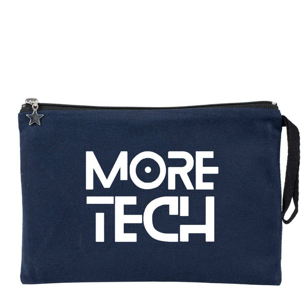 Custom Zippered Clutch Bag – Navy Blue – 10" × 7" (25 × 18 cm) - 10 oz - Pamusan.com