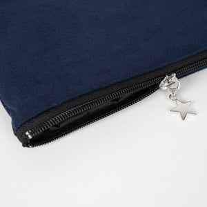 Custom Zippered Clutch Bag – Navy Blue – 10" × 7" (25 × 18 cm) - 10 oz - Pamusan.com