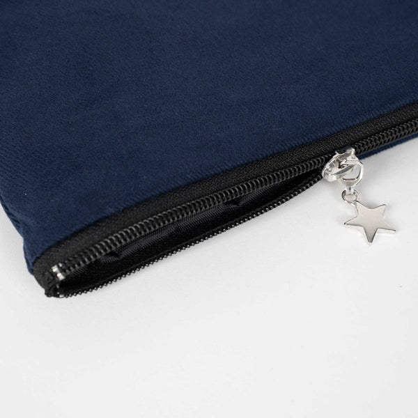 Custom Zippered Clutch Bag – Navy Blue – 10" × 7" (25 × 18 cm) - 10 oz - Pamusan.com