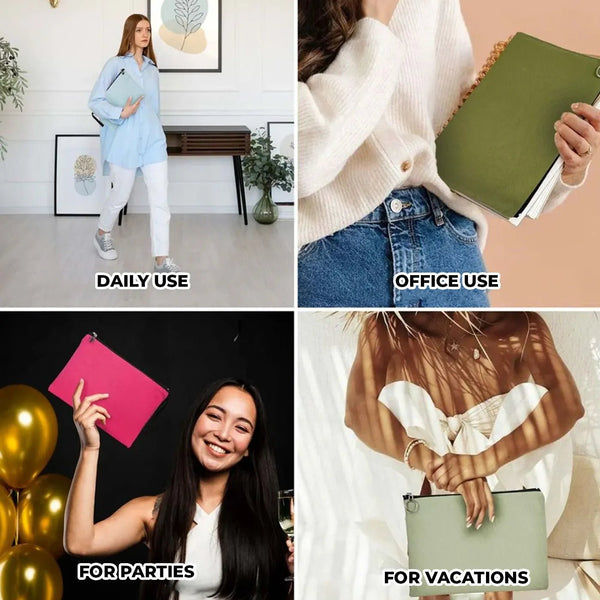 Custom Zippered Clutch Bag – Pine Green – 10" × 7" (25 × 18 cm) - Pamusan.com