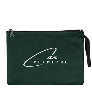 Custom Zippered Clutch Bag – Pine Green – 10" × 7" (25 × 18 cm) - Pamusan.com