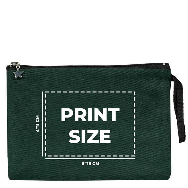 Custom Zippered Clutch Bag – Pine Green – 10" × 7" (25 × 18 cm) - Pamusan.com