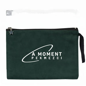 Custom Zippered Clutch Bag – Pine Green – 10" × 7" (25 × 18 cm) - Pamusan.com