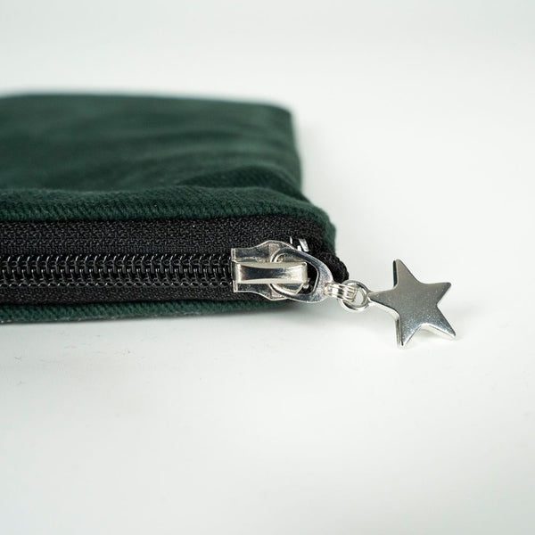 Custom Zippered Clutch Bag – Pine Green – 10" × 7" (25 × 18 cm) - Pamusan.com
