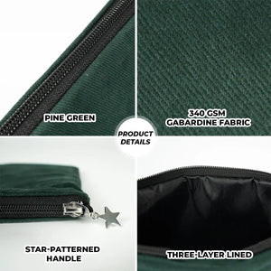 Custom Zippered Clutch Bag – Pine Green – 10" × 7" (25 × 18 cm) - Pamusan.com