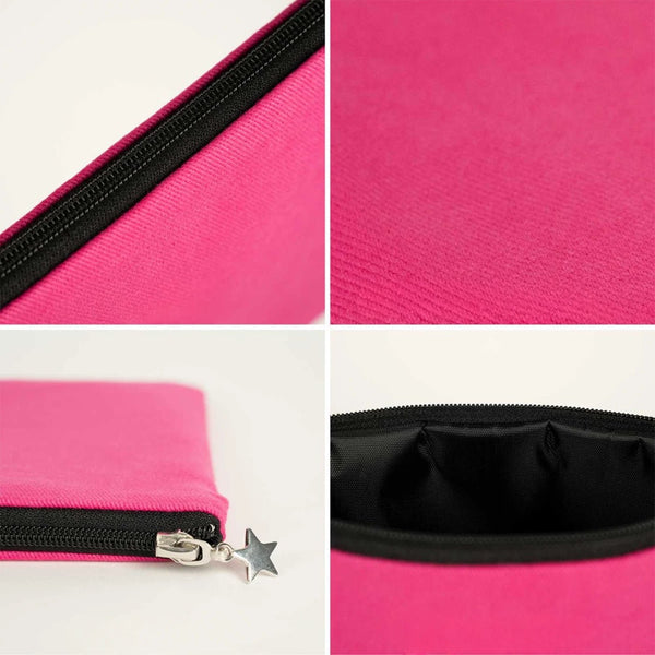Custom Zippered Clutch Bag – Pink – 10" × 7" (25 × 18 cm) - 10 oz - Pamusan.com