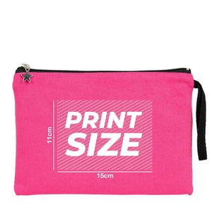Custom Zippered Clutch Bag – Pink – 10" × 7" (25 × 18 cm) - 10 oz - Pamusan.com