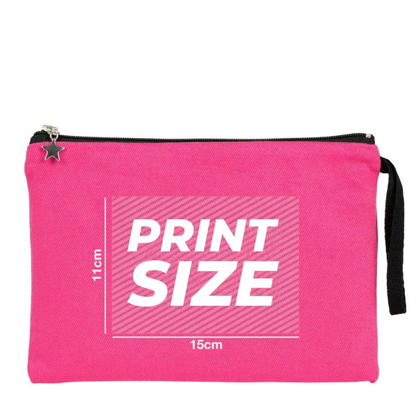 Custom Zippered Clutch Bag – Pink – 10" × 7" (25 × 18 cm) - 10 oz - Pamusan.com