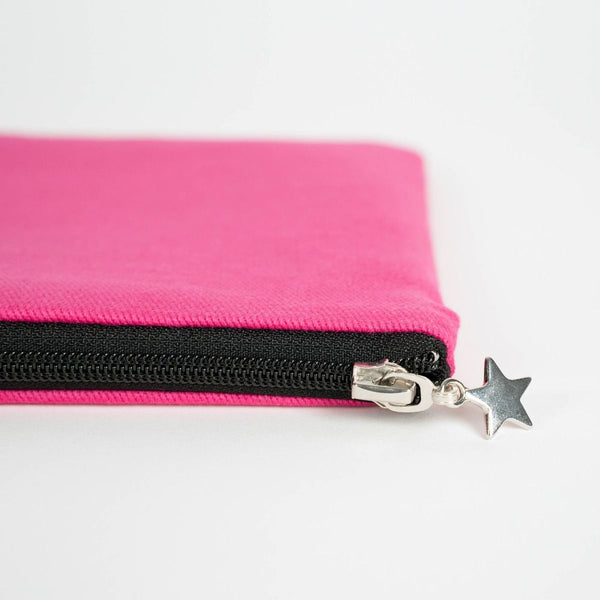 Custom Zippered Clutch Bag – Pink – 10" × 7" (25 × 18 cm) - 10 oz - Pamusan.com