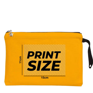 Custom Zippered Clutch Bag – Yellow – 10" × 7" (25 × 18 cm) - 10 oz - Pamusan.com