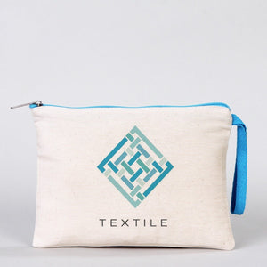 Customizable Cotton Clutch Bag – 8"x6" with Turquoise Zipper - Pamusan.com
