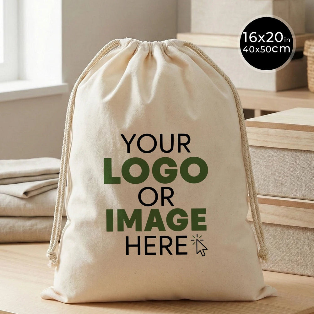 Customizable Laminated 16" x 20" (40 x 50 cm) Cotton Drawstring Pouch - Pamusan.com